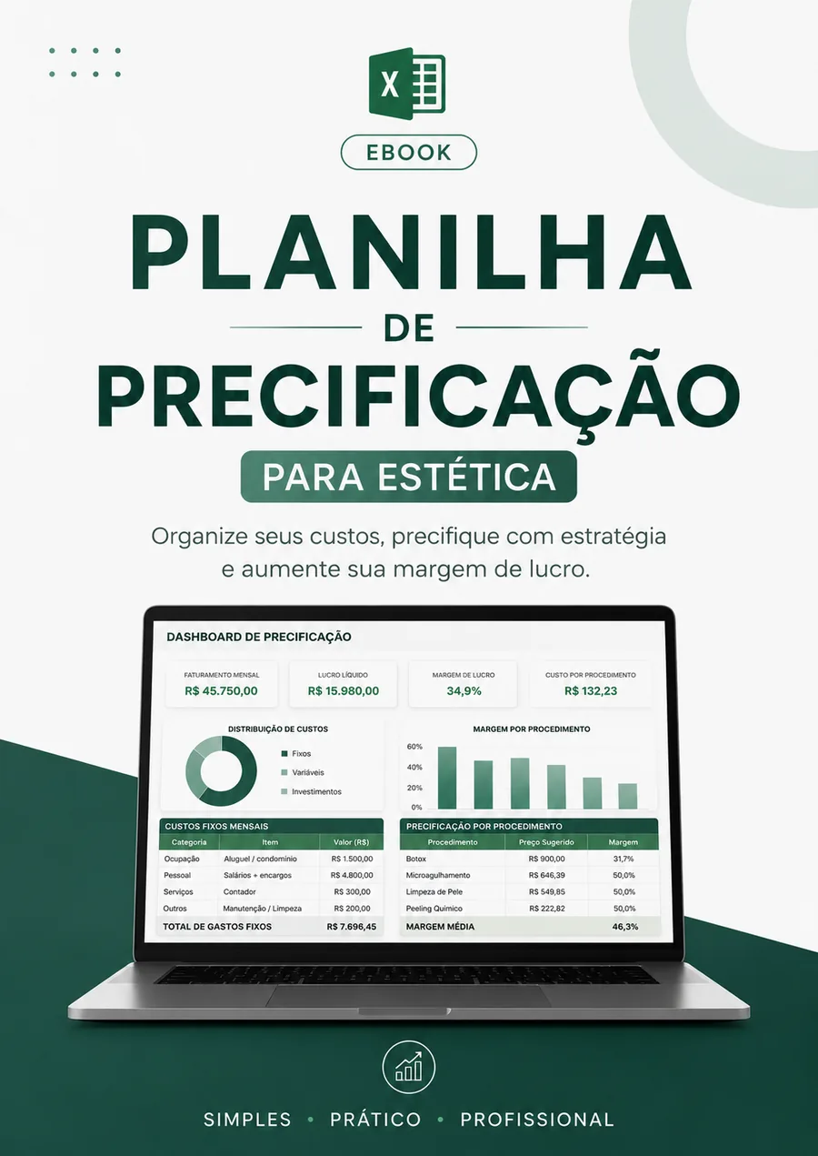 Capa do ebook Planilha de Precificação para Estética